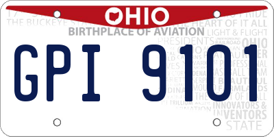 OH license plate GPI9101