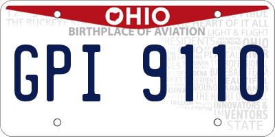 OH license plate GPI9110
