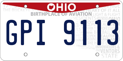 OH license plate GPI9113