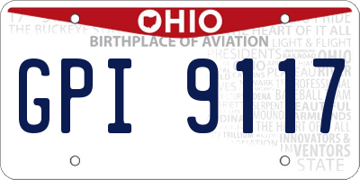 OH license plate GPI9117