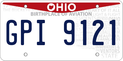 OH license plate GPI9121