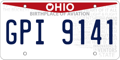 OH license plate GPI9141