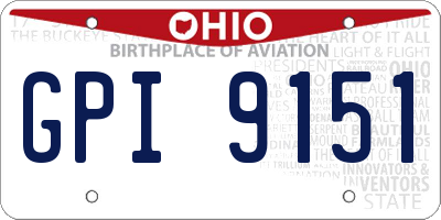 OH license plate GPI9151