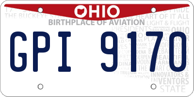 OH license plate GPI9170