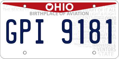 OH license plate GPI9181