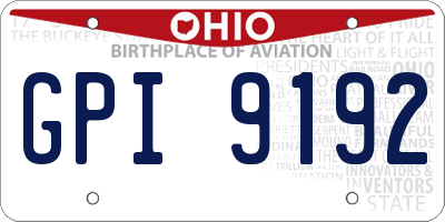 OH license plate GPI9192