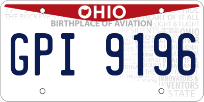 OH license plate GPI9196