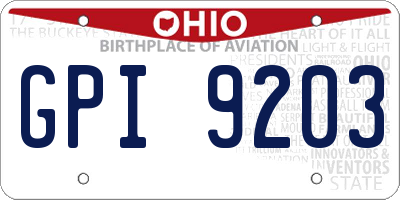 OH license plate GPI9203