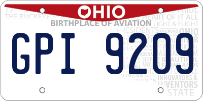 OH license plate GPI9209
