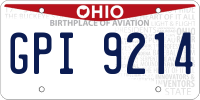 OH license plate GPI9214
