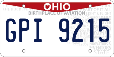 OH license plate GPI9215