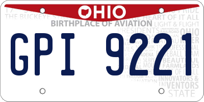 OH license plate GPI9221