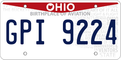 OH license plate GPI9224