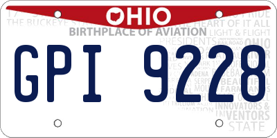 OH license plate GPI9228