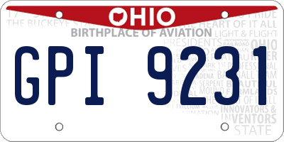 OH license plate GPI9231