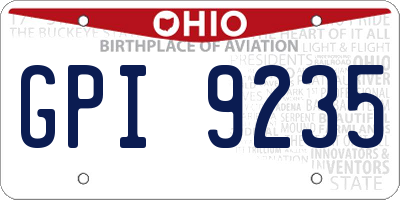 OH license plate GPI9235