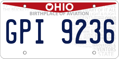 OH license plate GPI9236