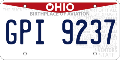 OH license plate GPI9237