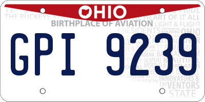 OH license plate GPI9239