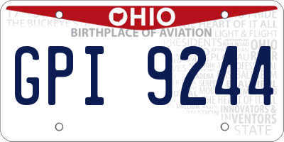 OH license plate GPI9244