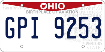 OH license plate GPI9253