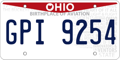 OH license plate GPI9254