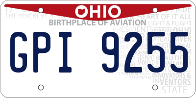 OH license plate GPI9255