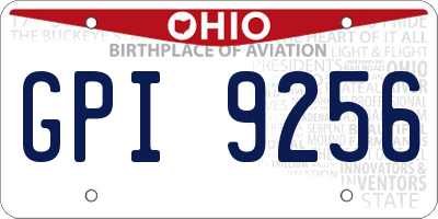 OH license plate GPI9256