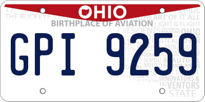 OH license plate GPI9259
