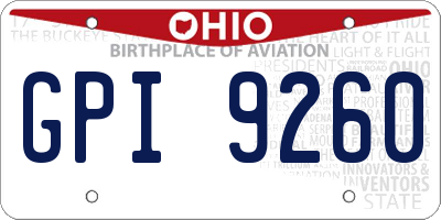 OH license plate GPI9260
