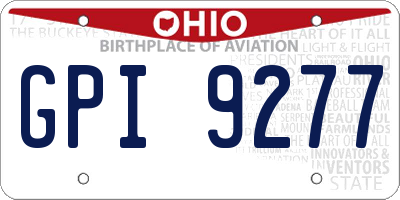 OH license plate GPI9277