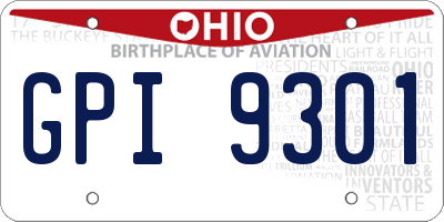 OH license plate GPI9301