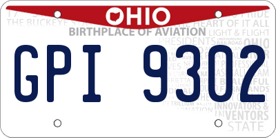 OH license plate GPI9302