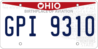 OH license plate GPI9310