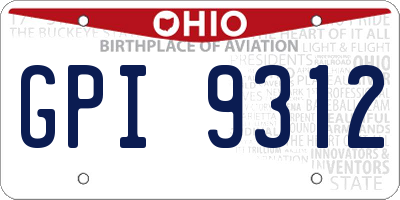 OH license plate GPI9312