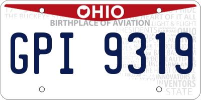 OH license plate GPI9319