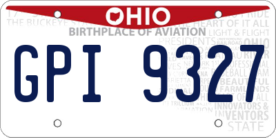 OH license plate GPI9327