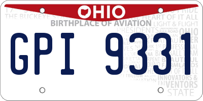 OH license plate GPI9331