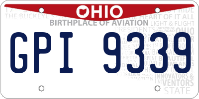 OH license plate GPI9339