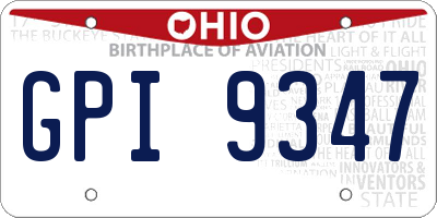 OH license plate GPI9347