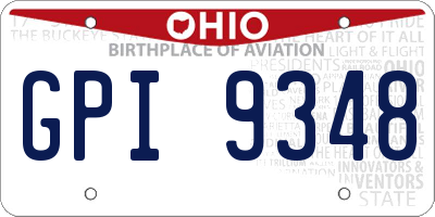 OH license plate GPI9348