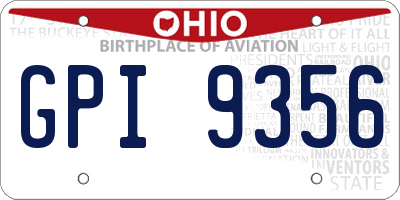 OH license plate GPI9356
