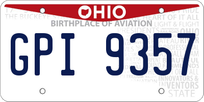 OH license plate GPI9357