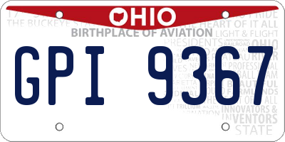 OH license plate GPI9367