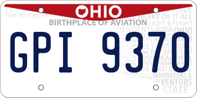 OH license plate GPI9370