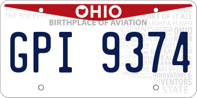 OH license plate GPI9374