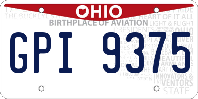 OH license plate GPI9375