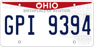 OH license plate GPI9394