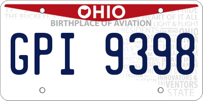 OH license plate GPI9398