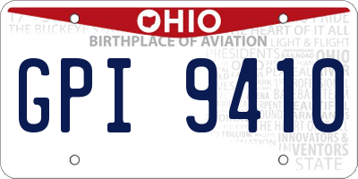 OH license plate GPI9410